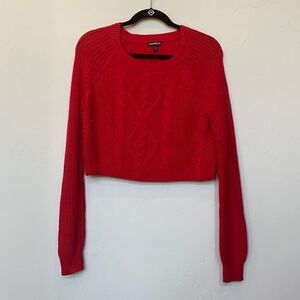 Express Red Slightly Cropped Sweater